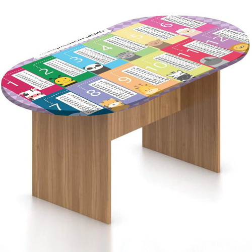 XISUNYA Oval Fitted Tablecloth, Animals Elastic Edged Polyester Table Cover,Learn to Count Education Art Print Fitted Table Pad, Fits Oval Tables up to 42" x 68", for Outdoor Farmhouse Rustic