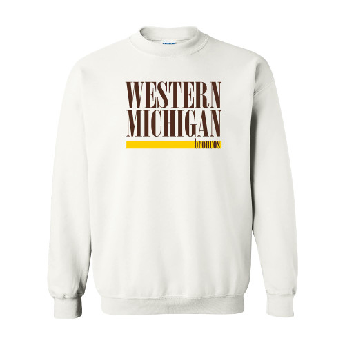 UGP Campus Apparel AW1274 - Western Michigan Broncos Boldline Crewneck Sweatshirt - Large - White