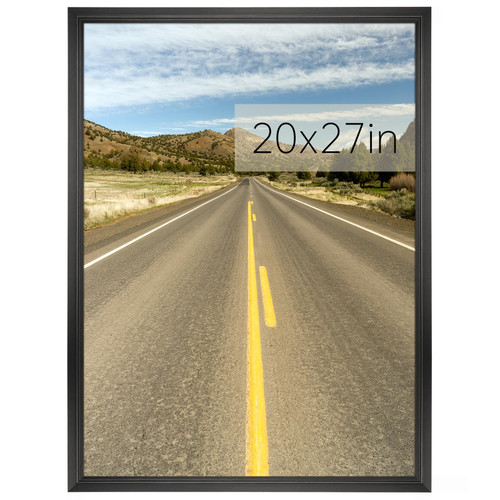 20x27 Picture Frame, Black Poster Frame, Home Decor Natural Gallery Frame, Horizontal or Vertical Format, Sturdy Frame and Plexiglass, Large Photo Frame Wall Art, for Photos, Artworks, Posters