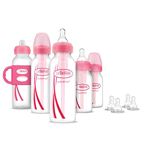 Dr. Brown's Baby First Year Transition Options Baby Bottles Gift Set, Pink