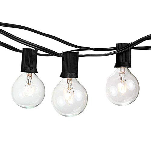 Goothy Globe Holiday String Lights with G40 Bulbs (50ft.) Backyard Patio Lights Garden Bistro Party Natural Warm Bulbs Cafe Hanging Umbrella Lights on Light String Indoor Outdoor-Black Goothy Globe Holiday String Lights with G40 Bulbs (50ft.) Backyard Patio Lights Garden Bistro Party Natural Warm Bulbs Cafe Hanging Umbrella Lights on Light String Indoor Outdoor-Black
