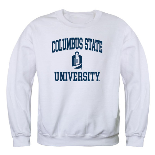 W Republic Columbus State University Cougar Seal Crewneck Pullover Sweatshirt Sweater - White, Medium