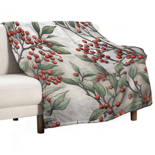 MaSiledy Fleece Throw Blanket Christmas Berries Throw Blankets Flannel Blanket Christmas Holly Berries Blanket 50"x60" for Bed Couch Car for Adults and Children Christmas Fleece Blanket MaSiledy Fleece Throw Blanket Christmas Berries Throw Blankets Flannel Blanket Christmas Holly Berries Blanket 50"x60" for Bed Couch Car for Adults and Children Christmas Fleece Blanket