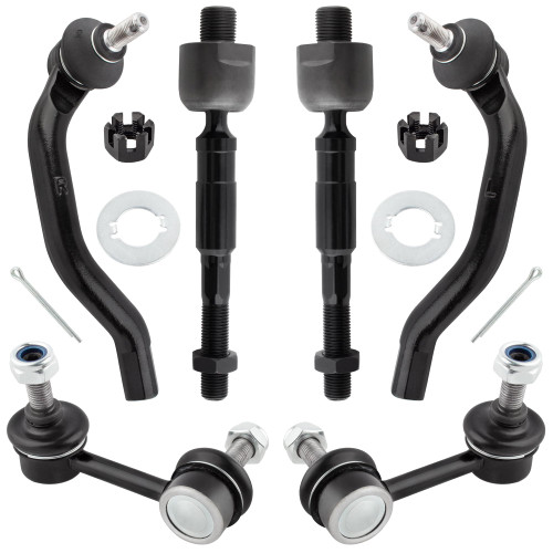 BOXI 6pcs Front Outer Inner Tie Rods and Sway Bar End Links Fit for Honda Civic 2006 2007 2008 2009 2010 2011 1.8L | K80769 K80768 ES800373 ES800374 EV800246