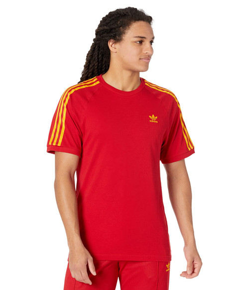adidas Originals 3-Stripes Tee Team Power Red/Team Power Red/Team Collegiate Gold LG