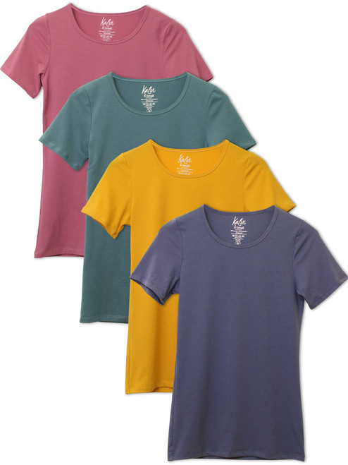 Kalon Women's 4-Pack Scoop Neck T-Shirt Base Layer (X-Large, Festival) Kalon Women's 4-Pack Scoop Neck T-Shirt Base Layer (X-Large, Festival)