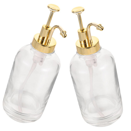 Cabilock 2pcs syrup dispenser glass soap dispenser simple syrup glass syrup bottle ketchup dispenser syrup pump bottle exquisite lotion bottle syrup storage bottle pp coffee glass pump