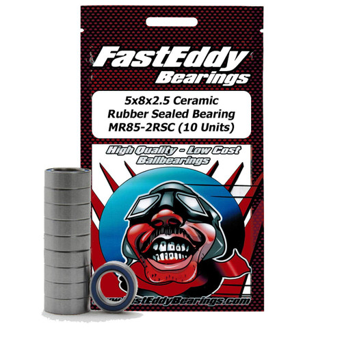 FastEddy Bearings 5x8x2.5 Ceramic Rubber Sealed Bearing MR85-2RSC (10 Units)