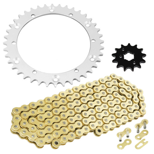 Caltric Drive Chain and Sprockets Kit compatible with Yamaha Warrior 350 YFM350X YFM 350X 1989 1990 1991 1992 1993 1994-2004