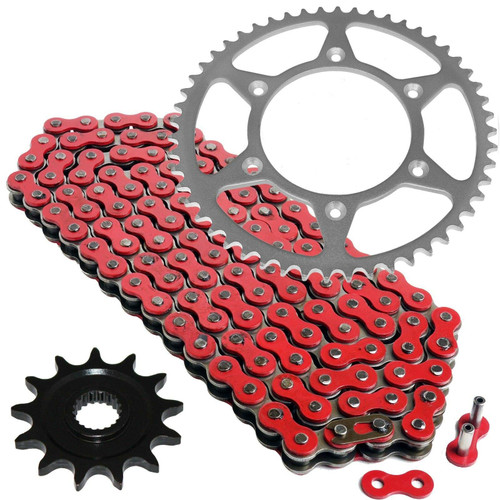 Caltric Red Drive Chain And Sprocket Kit Compatible with Honda Cr125R 2000 2001 2003 2004 2005 2006 2007