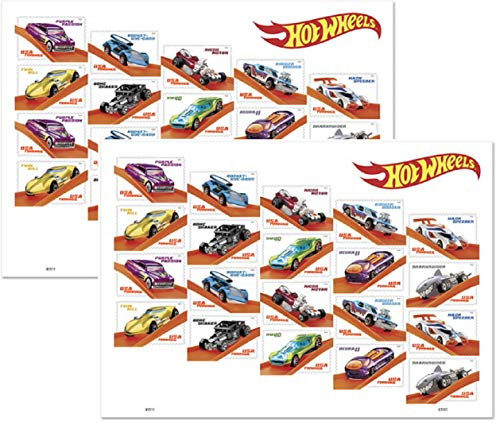 2018 Hot Wheels Forever Stamps by USPS (2 Sheets of 20)