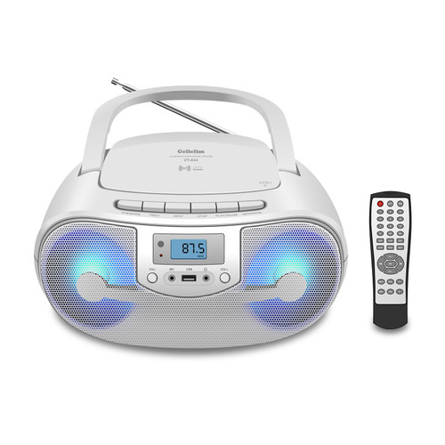 Gelielim CD Player Boombox, FM Radio with Bluetooth, Remote Control, Portable CD Player with Speakers, CD Players for Home with Headphone, Mic Jack Support CD-R/RW/MP3, USB, Gifts for Grandparent