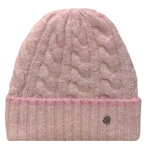 Steve Madden Women's Soft Cloud Yarn Cable Knit Beanie (Pink Multi)