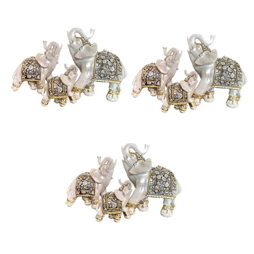 Garneck 3pcs Resin Elephant Ornament Collectible Animal Figurine Elephant Sculpture Elephant Statue car Dashboard Decorations miniture Decoration Miniature Animal Figurines Display