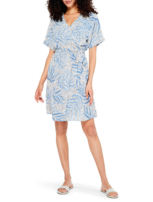 NIC+ZOE Palm Dot Dress Blue Multi XS (US 0-2)