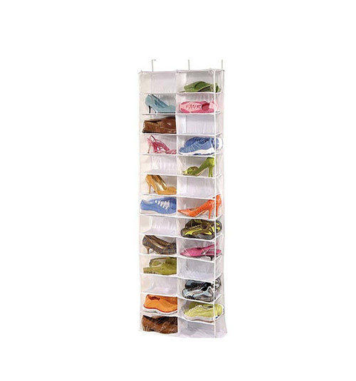 kamuavni Over the Door Shoe Shelves with 26 Clear PVC Pockets Hanging Shoe Rack for Door, Shoe Organizer for Closet, Shoe Holder Storage Organizer Hold 26 Pair Shoes (White) kamuavni Over the Door Shoe Shelves with 26 Clear PVC Pockets Hanging Shoe Rack for Door, Shoe Organizer for Closet, Shoe Holder Storage Organizer Hold 26 Pair Shoes (White)