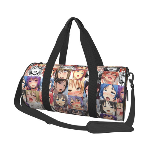 Ahegao Waifu Adult Gym Duffel Bag Sport Duffel Bag Travel Bag Lightweight Carryon Gymbag For Man Women