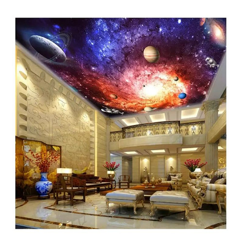 TOKMOCO Custom 3D Ceiling Murals Wallpaper Fantasy Colorful Gradient Universe Star Wall Murals Room Wallpaper for Walls 3D