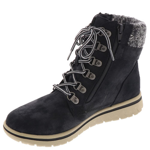 CLIFFS BY WHITE MOUNTAIN Women's Hearty Ankle Boot, Black/Fabric/Sweater, 8.5 M