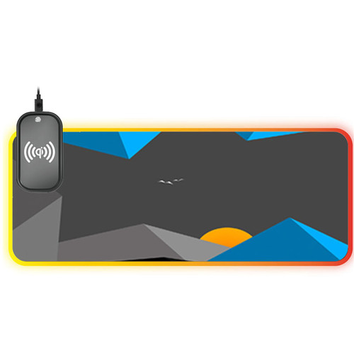 llsxi Extended Wireless Charging Gaming Mousepad Large Non-Slip Keyboard Mouse Mat Anti-Slip Black Mouse Pad Office Desk Pad L?15.74"x27.59"x0.12"?