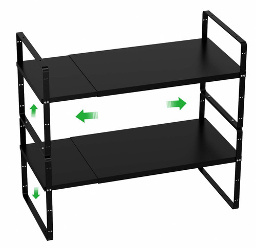 WEJIPP Cabinet Organizer Shelf Expandable Spice Rack in Cabinet Shelf Countertop Cupboard Pantry Shelf Organizer Storage Rack for Kitchen Bathroom Under Sink,2 Packs,8.07" D,Black WEJIPP Cabinet Organizer Shelf Expandable Spice Rack in Cabinet Shelf Countertop Cupboard Pantry Shelf Organizer Storage Rack for Kitchen Bathroom Under Sink,2 Packs,8.07" D,Black