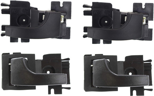 Evan Fischer Front and Rear, Driver and Passenger Side Interior Door Handle Set of 4 Compatible with 1983-1988 Ford Ranger, 1979-1993 Ford Mustang, 1981-1983 Ford Escort Black - FO1353105, FO1352105