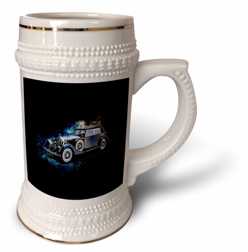 3dRose An elegant classic car in black finished in a distinctive... - 22oz Stein Mug (stn-370619-1)