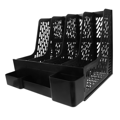 EXCEART 3 Sets File Storage Folder mesh File Holder Desk Magazine Holder File Document Tray Desktop Storage Rack Magazine File Holder Organizer Office Book Bins File Rack Plastic a4 Dog
