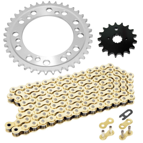 Caltric Drive Chain and Sprockets Compatible with Suzuki GSX1300R Hayabusa 1300 1999 2000 2001-2007