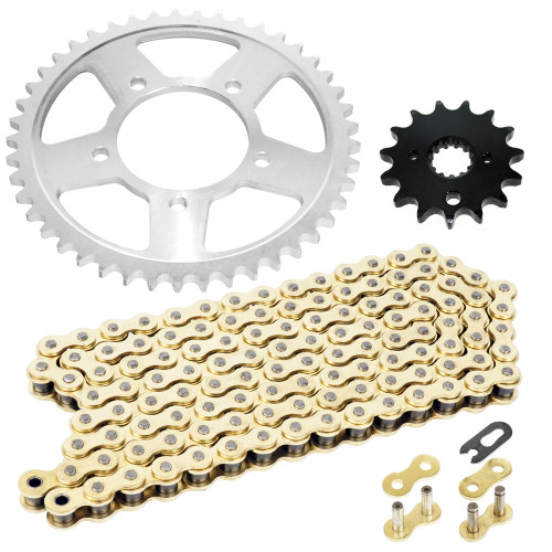 Caltric Drive Chain and Sprockets Kit Compatible with Suzuki GSX750F Katana 750 1998 1999 2000-2006