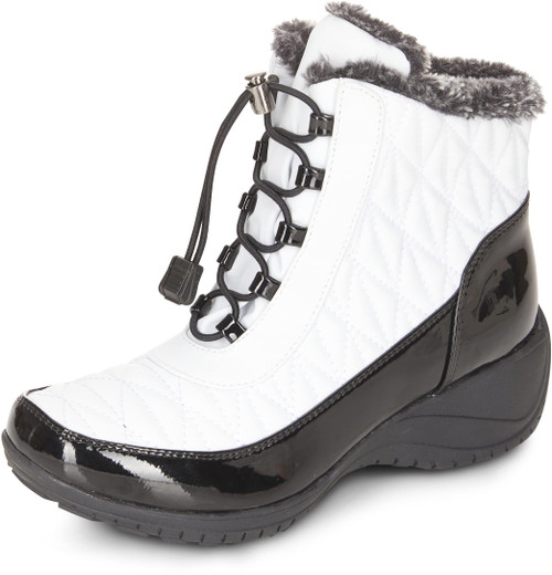 Khombu Women's Slip On Molly Pull On Snow Boots, White, 10 Wide