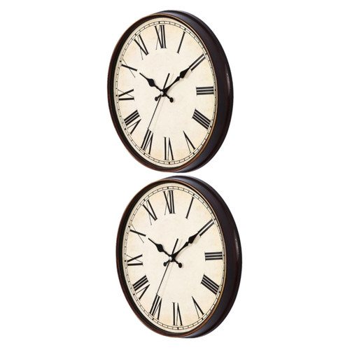 DECHOUS 2pcs Digital Wall Clocks Wall Clock Digital Retro Wall Clock Vintage European Clock Dial Clock Roman Numeral Clock Silent Wall Clock Decorative Clock Mute Digital Clock