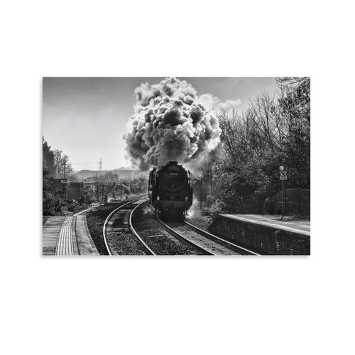 ESyem Posters Black And White Posters Vintage Wall Art Train Track Posters Steam Car Posters Canvas Art Poster And Wall Art Picture Print Modern Family Bedroom Decor 20x30inch(50x75cm) Unframe-style