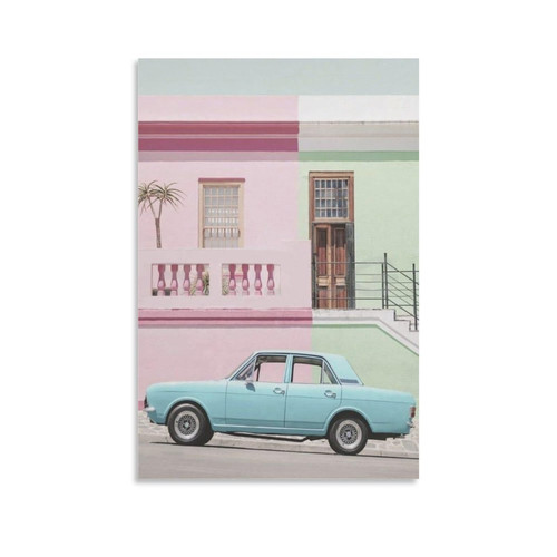 ESyem Posters Pastel Vintage Car Poster Room Aesthetic Poster Car Wall Art Canvas Painting Posters And Prints Wall Art Pictures for Living Room Bedroom Decor 20x30inch(50x75cm) Unframe-style
