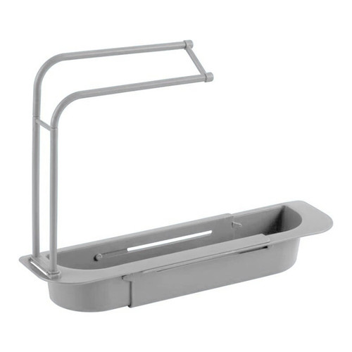Colanders Drain Basket Telescopic Sink Shelf Kitchen Sinks Organizer Soap Sponge Holder Sink Drain Rack Storage Basket Kitchen Accessories Colanders & Food Strainers (Color : Gray)