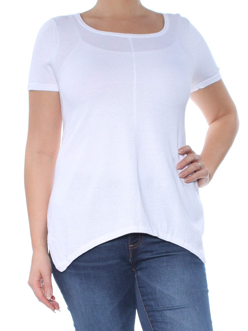 Ralph Lauren Womens Handkerchief Hem Basic T-Shirt, White, Medium