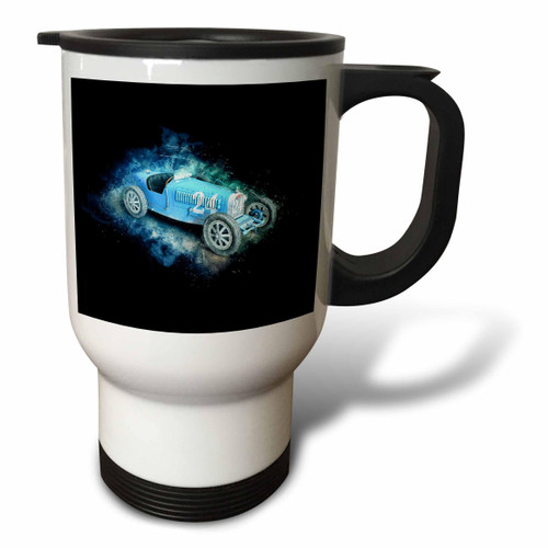 3dRose A classic blue British racing car finished in a distinctive... - Travel Mugs (tm-370607-1)