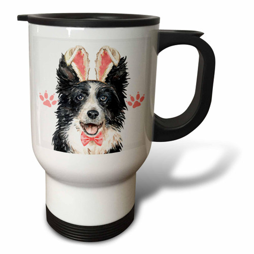 3dRose Border Collie Dog is Ready to Celebrate Easter as the Easter... - Travel Mugs (tm-378916-1)