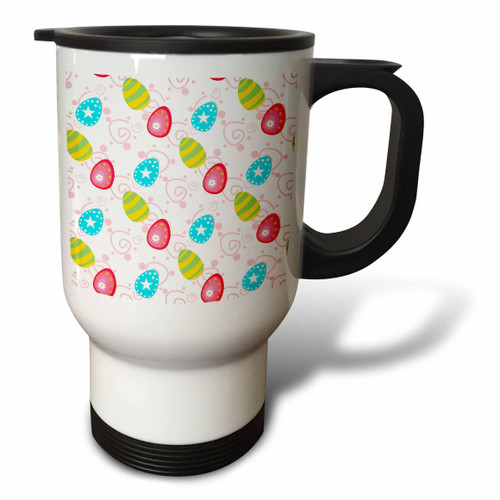 3dRose Cute Aqua Blue, Red, and Green Decoratred Easter Egg Pattern - Travel Mugs (tm-377837-1) 3dRose Cute Aqua Blue, Red, and Green Decoratred Easter Egg Pattern - Travel Mugs (tm-377837-1)