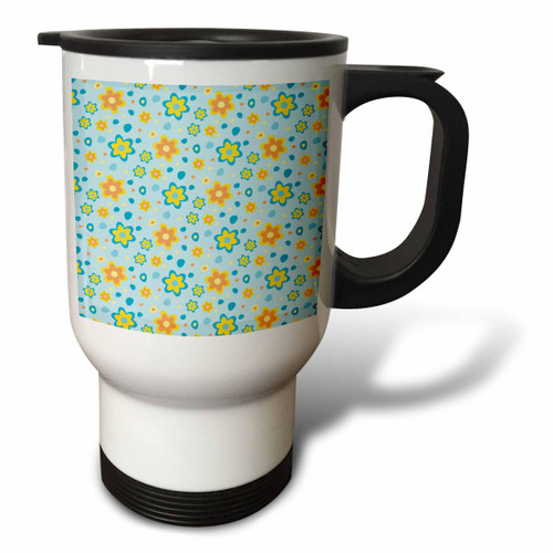3dRose Cute Blue, Yellow, and Orange Flower Pattern - Travel Mugs (tm-377833-1) 3dRose Cute Blue, Yellow, and Orange Flower Pattern - Travel Mugs (tm-377833-1)