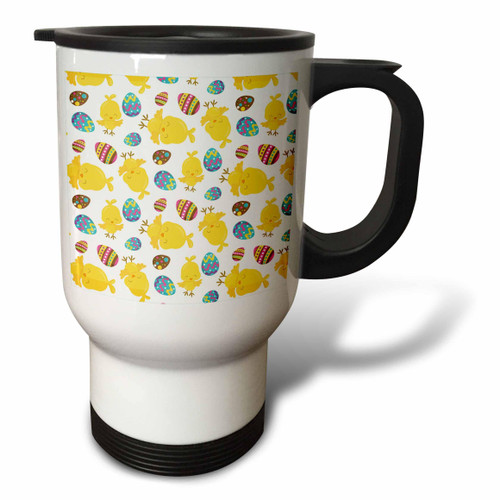 3dRose Cute Yellow Easter Chicks and Decorated Easter Eggs Pattern - Travel Mugs (tm-377802-1) 3dRose Cute Yellow Easter Chicks and Decorated Easter Eggs Pattern - Travel Mugs (tm-377802-1)