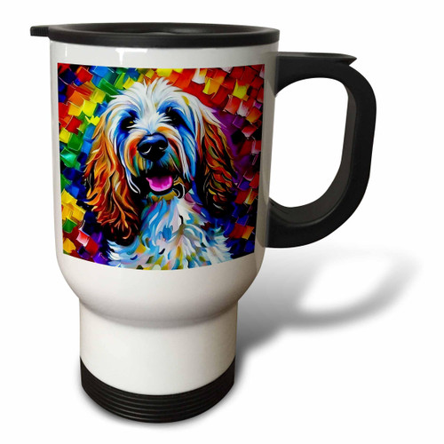 3dRose Funny Goldendoodle dog portrait. Digital painting gift for... - Travel Mugs (tm-378612-1) 3dRose Funny Goldendoodle dog portrait. Digital painting gift for... - Travel Mugs (tm-378612-1)
