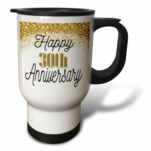 3dRose Happy 30th Anniversary Image Of Gold Image Of Diamond Glitter - Travel Mugs (tm-377913-1) 3dRose Happy 30th Anniversary Image Of Gold Image Of Diamond Glitter - Travel Mugs (tm-377913-1)