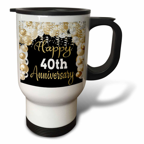 3dRose Happy 40th Anniversary Glam Image Of Gold Balloons - Travel Mugs (tm-377968-1) 3dRose Happy 40th Anniversary Glam Image Of Gold Balloons - Travel Mugs (tm-377968-1)