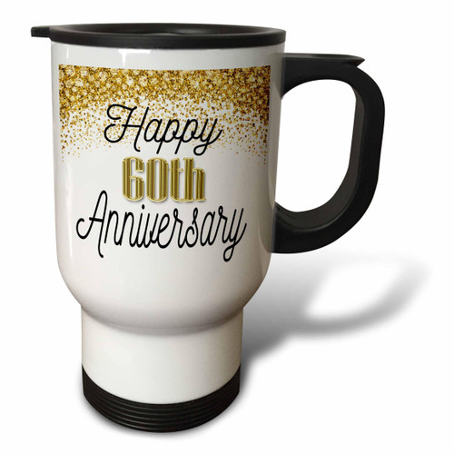 3dRose Happy 60th Anniversary Image Of Gold Image Of Diamond Glitter - Travel Mugs (tm-377916-1) 3dRose Happy 60th Anniversary Image Of Gold Image Of Diamond Glitter - Travel Mugs (tm-377916-1)