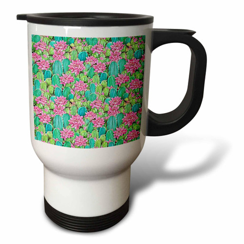 3dRose Pretty Pink Succulent Flowers and Cactus Pattern - Travel Mugs (tm-378577-1) 3dRose Pretty Pink Succulent Flowers and Cactus Pattern - Travel Mugs (tm-378577-1)