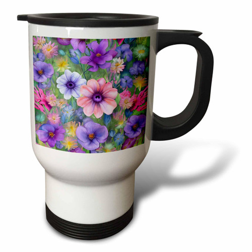 3dRose Anne Marie Baugh - Patterns - Pretty Soft Pink and Purple Flowers - Travel Mugs (tm-378573-1) 3dRose Anne Marie Baugh - Patterns - Pretty Soft Pink and Purple Flowers - Travel Mugs (tm-378573-1)