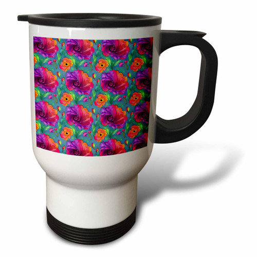 3dRose Purple and Orange Image of Watercolor Swirly Flower Pattern - Travel Mugs (tm-378504-1) 3dRose Purple and Orange Image of Watercolor Swirly Flower Pattern - Travel Mugs (tm-378504-1)