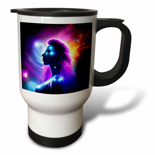 3dRose Space woman. Dreams about deep space travel, new life discovery... - Travel Mugs (tm-378785-1)