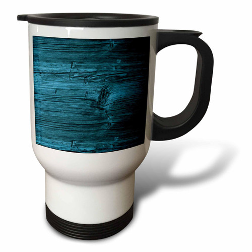 3dRose Anne Marie Baugh - Patterns - Teal Image Of Weathered Wood - Travel Mugs (tm-378490-1)